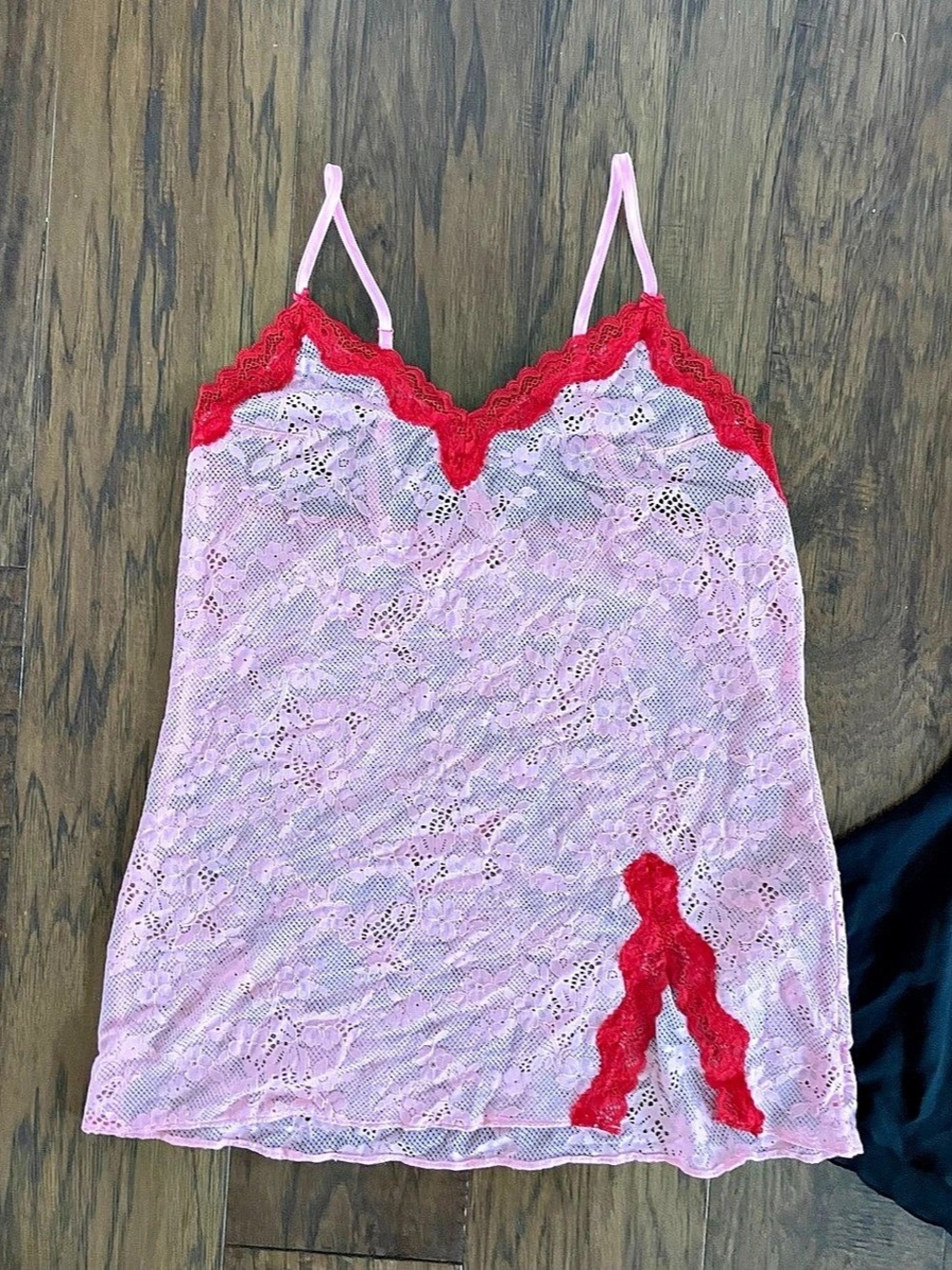 Lace Trim Slips Size Large Pink & Black